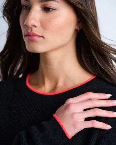 Lisa Todd Around Town Cotton Cashmere Sweater In Black