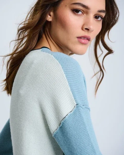 Lisa Todd Around Town Cotton Cashmere Sweater In Blue