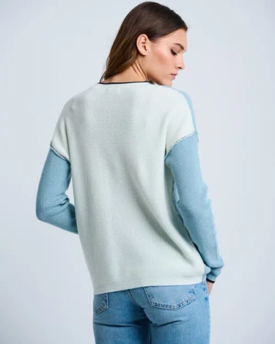 Lisa Todd Around Town Cotton Cashmere Sweater In Blue