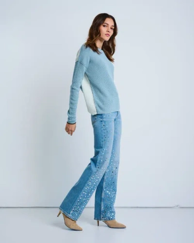 Lisa Todd Around Town Cotton Cashmere Sweater In Blue
