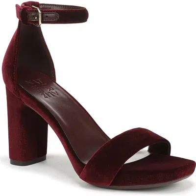 Naturalizer Joy Square Toe Ankle Strap Dress Sandals In Burgundy