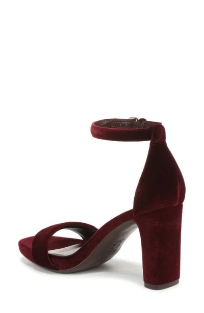 Naturalizer Joy Square Toe Ankle Strap Dress Sandals In Burgundy