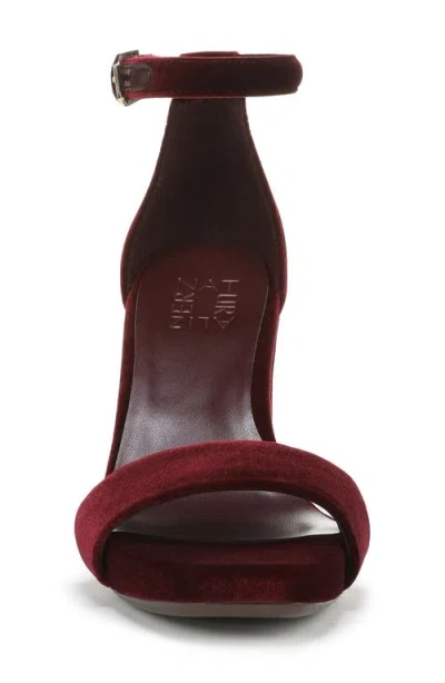 Naturalizer Joy Square Toe Ankle Strap Dress Sandals In Burgundy