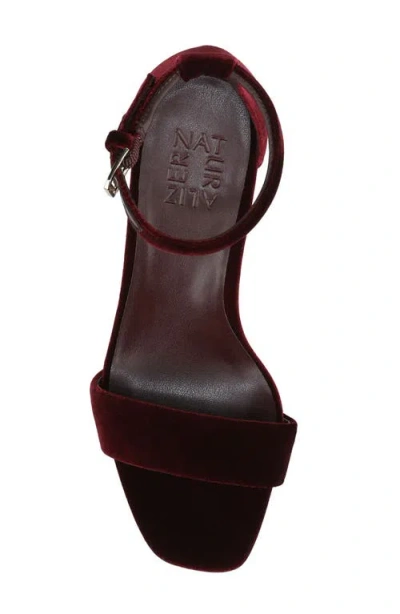 Naturalizer Joy Square Toe Ankle Strap Dress Sandals In Burgundy