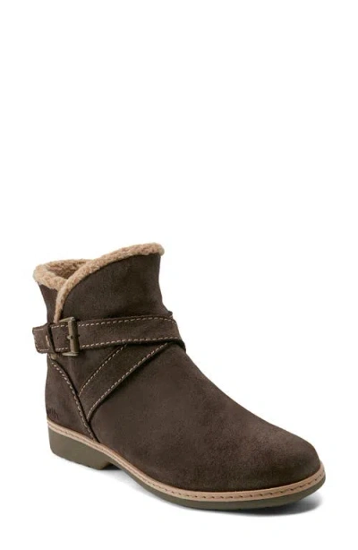 Earth Women's Hutton Buckle Strap Cozy Booties In Brown