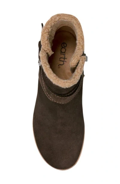 Earth Women's Hutton Buckle Strap Cozy Booties In Brown