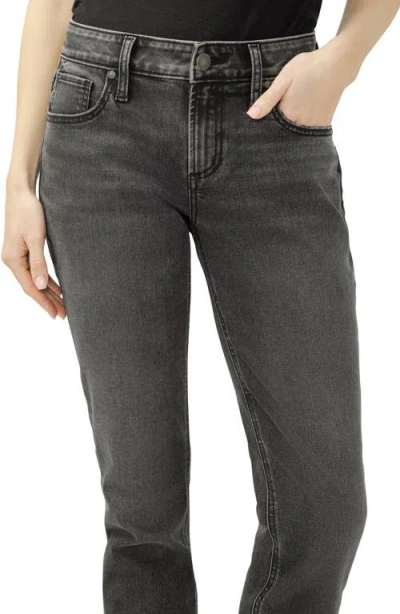 Silver Jeans Co. Women's Boyfriend Mid Rise Slim Leg Luxe Stretch Jeans In Gray