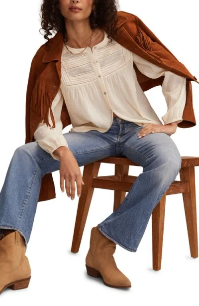 Lucky Brand Women's Peasant Button Down Blouse In Neutral