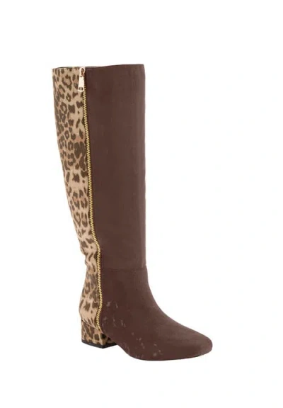 Comfortview The Emerald Tall Wide Calf Boot In Brown