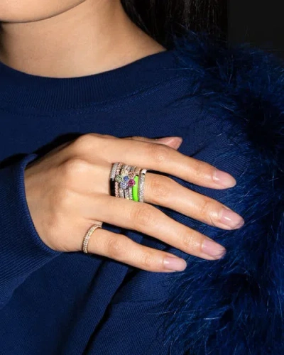 Fry Powers Flower Powers Pave Ring In Multi