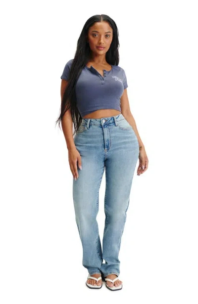 Cotton On Curvy Stretch Straight Jean In Blue