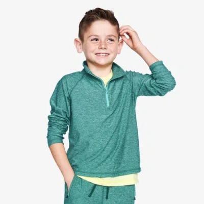 Primary Kids Flexknit Half-zip Pullover In Green
