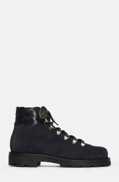 Scarosso Catherine Woven-panel Lace-up Boots In Black
