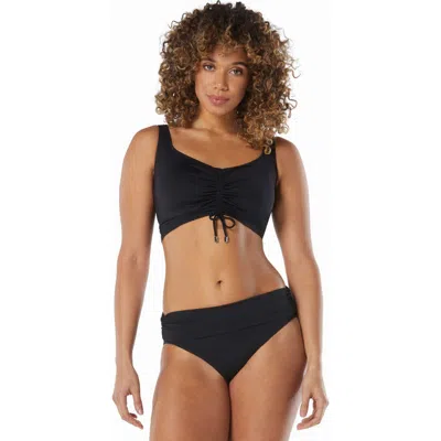 Coco Reef Elevate Bra Sized Shirred Underwire Bikini Top In Black