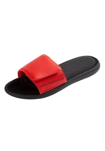 Kingsize Memory Foam Slide Sandal In Red