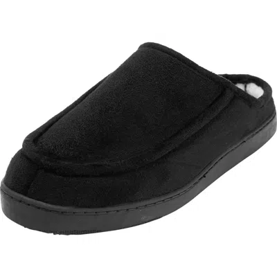 Kingsize Microsuede Clog Slippers In Black