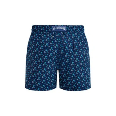 Vilebrequin Micro Ronde Des Tortues Rainbow Longer Length Swim Shorts In Blue
