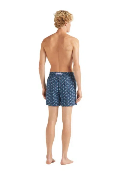 Vilebrequin Micro Ronde Des Tortues Rainbow Longer Length Swim Shorts In Blue
