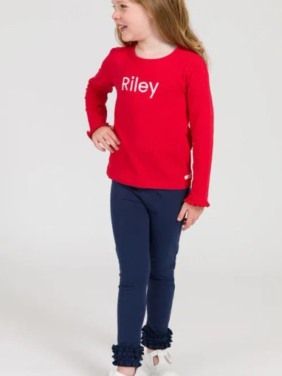 Rufflebutts Girls Ruffle Leggings In Blue