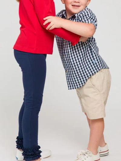 Rufflebutts Girls Ruffle Leggings In Blue