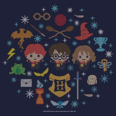 Harry Potter Chibi Friends  Graphic T-shirt In Blue
