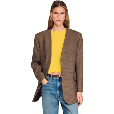 Sandro Oversized Checked Jacket