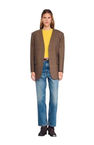 Sandro Oversized Checked Jacket