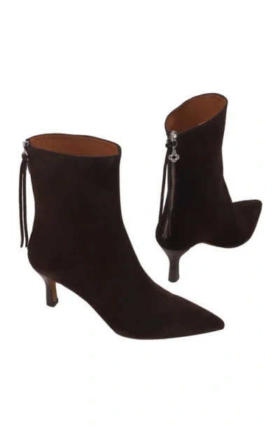 Maje 70mm Pointed-toe Zip-up Boots In Brown