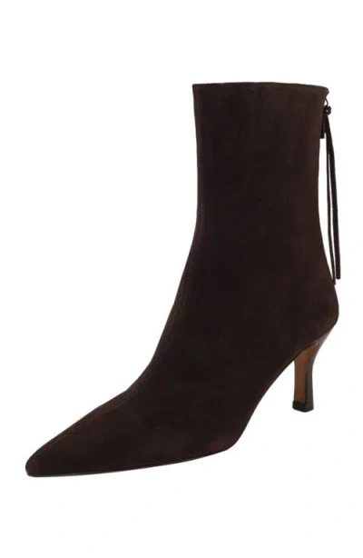 Maje 70mm Pointed-toe Zip-up Boots In Brown