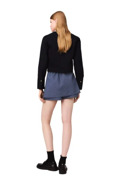 Maje Rhinestone Shorts In Blue