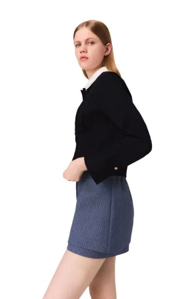 Maje Rhinestone Shorts In Blue