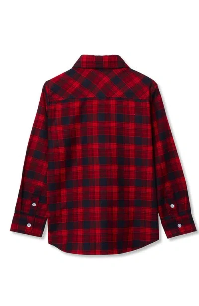 Lands' End Boys Button Down Poplin Shirt In Red