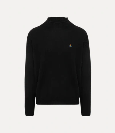 Vivienne Westwood Long Sleeve Mock Neck Knit Sweater In Black