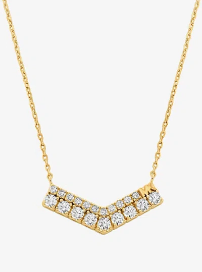Michael Kors Pavé Chevron Necklace In Gold