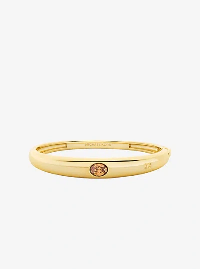 Michael Kors Oval Stone Bangle In Gold