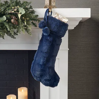 Frontgate Luxury Faux Fur Sculpted Stocking In Brown