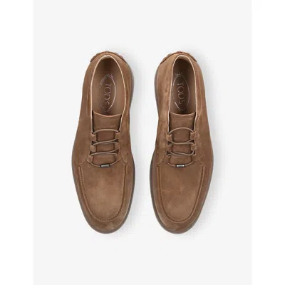 Tod's Leather Ankle Boots Suitable For Desert Terrain In Brown