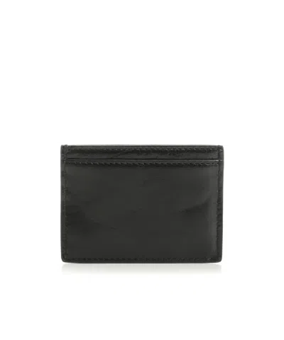 Vivienne Westwood Orb Grained Leather Card Holder In Black
