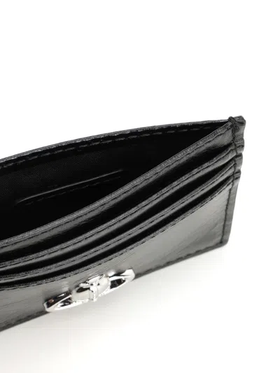 Vivienne Westwood Orb Grained Leather Card Holder In Black