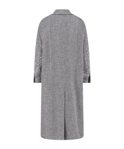 Ermanno Scervino Herringbone-pattern Button Coat In Black