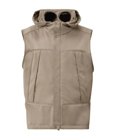C.p. Company C.p. Shell-r Goggle Gilet In Neutral