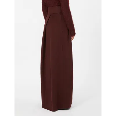 Max Mara Zattera Pleated Maxi Skirt In Burgundy