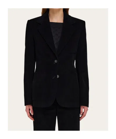 Ferragamo Corduroy Blazer In Black