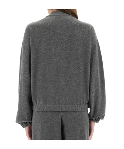Fabiana Filippi Wool, Silk And Cashmere Sweatshirt In Gray