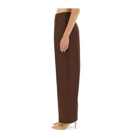 Fabiana Filippi Elastic-waist Side-seam Trousers In Brown