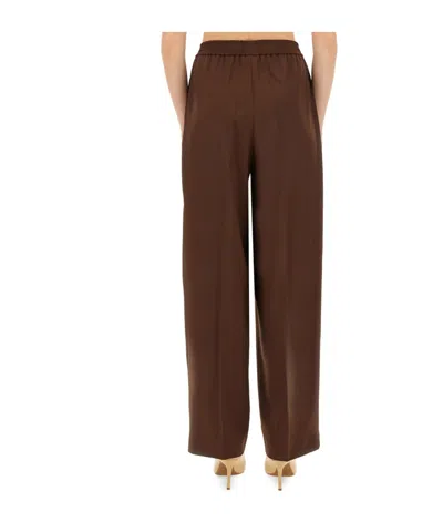 Fabiana Filippi Elastic-waist Side-seam Trousers In Brown