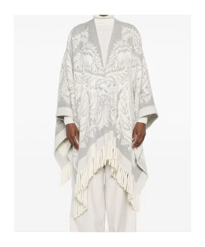 Etro Paisley-pattern Fringed Poncho In Multi