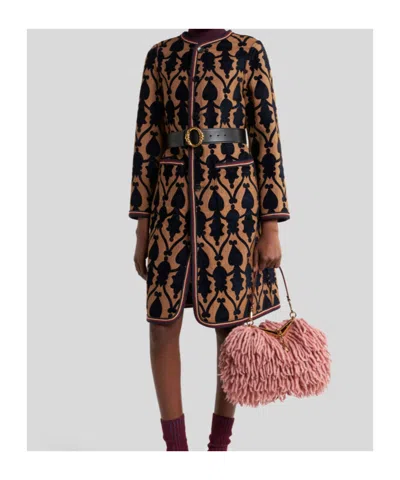 Etro Jacquard Jacket Contrast Trim Geometric Motif In Multi