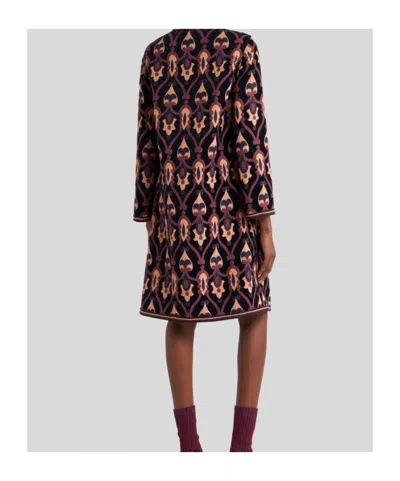 Etro Jacquard Jacket Contrast Trim Geometric Motif In Multi