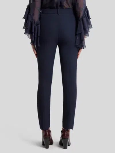 Etro Slim-fit Trousers Made Of Solid-color In Blue